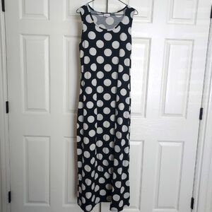 LuLaRoe Sleeveless Black and White Polka Dot Size XL Summer Maxi Dress
